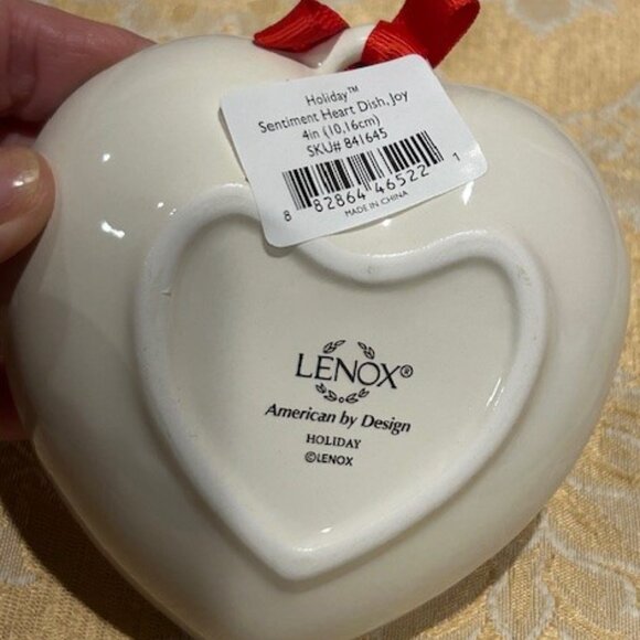 HOLIDAY🎄🎄LENOX “Joy” Sentiment Holiday Heart DISH - Picture 3 of 6